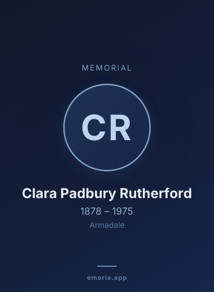Memorial portrait of Clara Padbury Rutherford