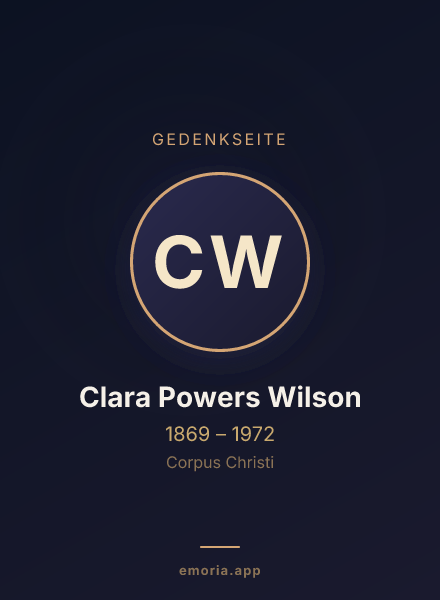Gedenkportrait von Clara Powers Wilson