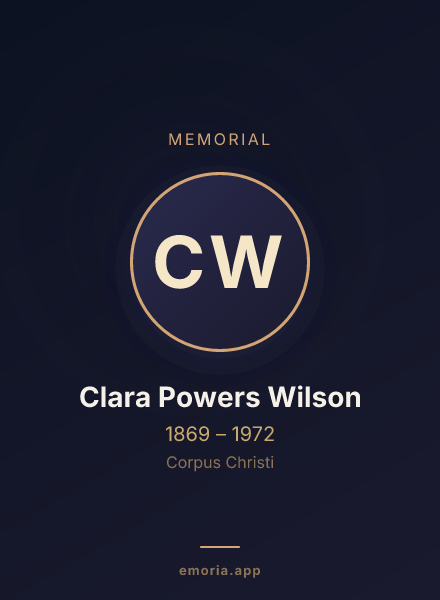 Memorial portrait of Clara Powers Wilson