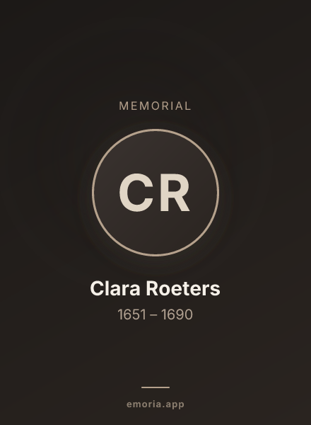 Memorial portrait of Clara Roeters