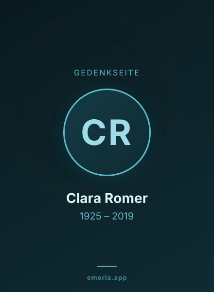 Gedenkportrait von Clara Romer