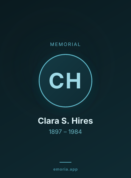 Memorial portrait of Clara S. Hires