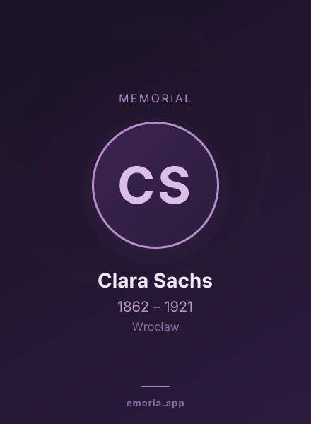 Memorial portrait of Clara Sachs