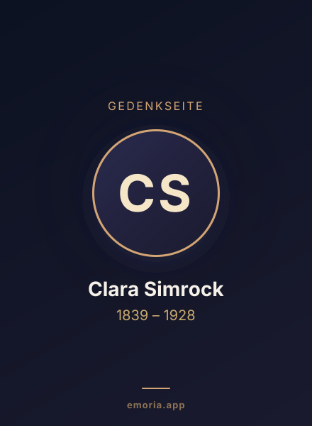 Gedenkportrait von Clara Simrock