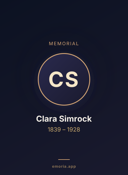 Memorial portrait of Clara Simrock