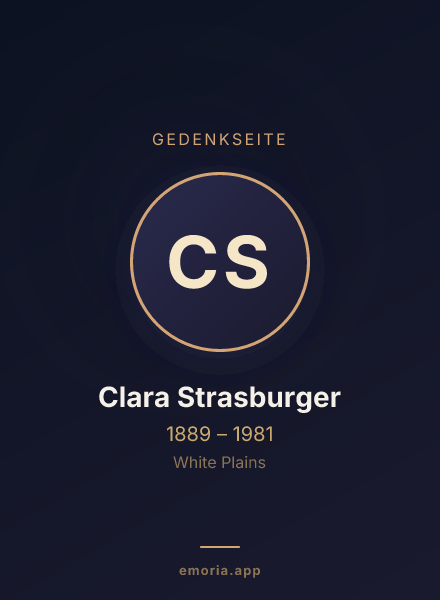 Gedenkportrait von Clara Strasburger