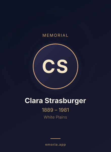 Memorial portrait of Clara Strasburger
