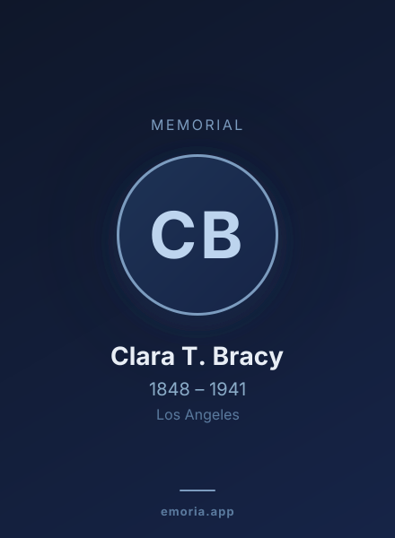 Memorial portrait of Clara T. Bracy