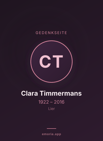 Gedenkportrait von Clara Timmermans