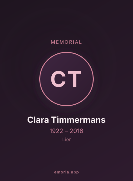 Memorial portrait of Clara Timmermans