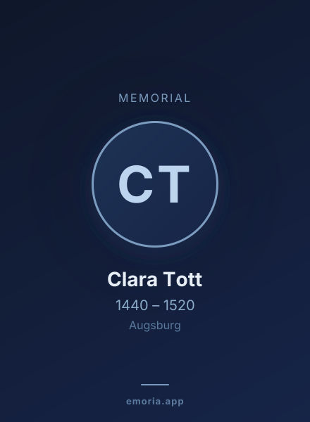 Memorial portrait of Clara Tott