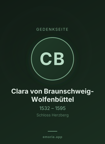 Gedenkportrait von Clara von Braunschweig-Wolfenbüttel