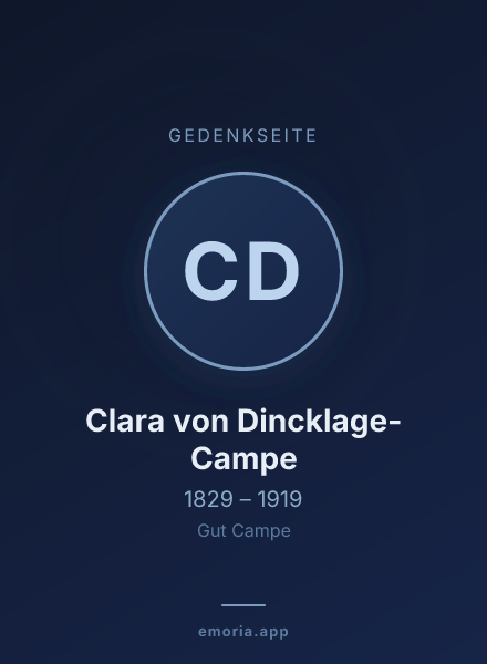 Gedenkportrait von Clara von Dincklage-Campe