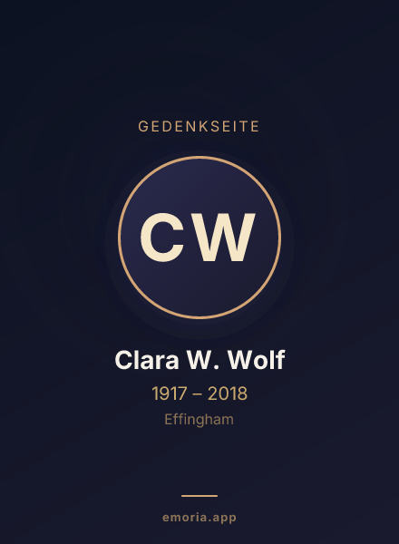 Gedenkportrait von Clara W. Wolf