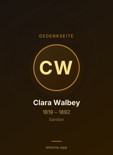 Gedenkportrait von Clara Walbey