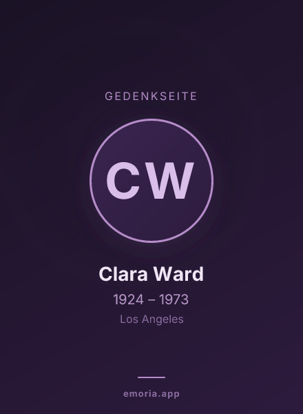 Gedenkportrait von Clara Ward