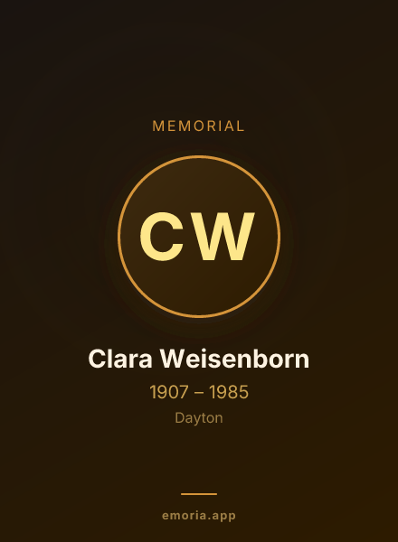 Memorial portrait of Clara Weisenborn
