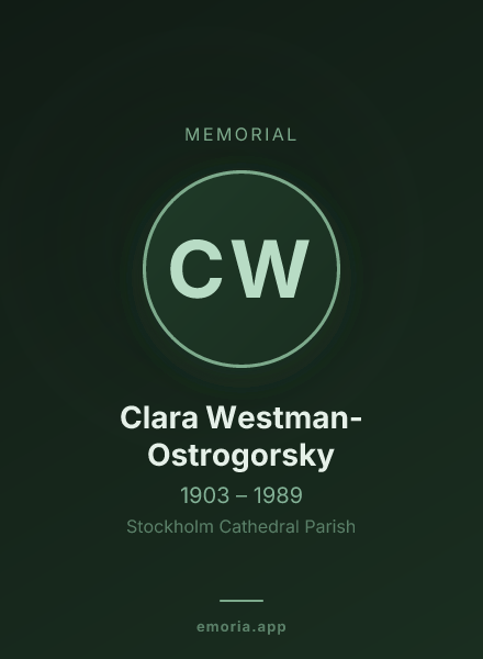 Memorial portrait of Clara Westman-Ostrogorsky