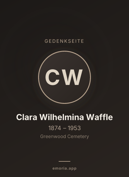 Gedenkportrait von Clara Wilhelmina Waffle