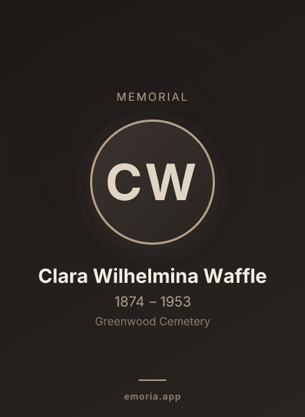 Memorial portrait of Clara Wilhelmina Waffle