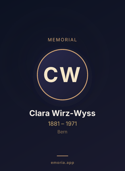 Memorial portrait of Clara Wirz-Wyss