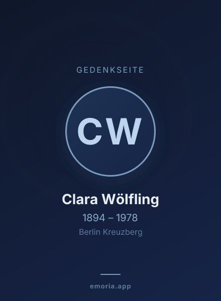 Gedenkportrait von Clara Wölfling