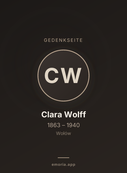 Gedenkportrait von Clara Wolff