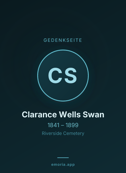 Gedenkportrait von Clarance Wells Swan