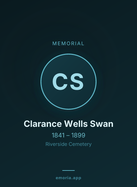 Memorial portrait of Clarance Wells Swan