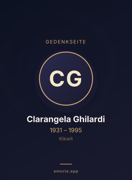 Gedenkportrait von Clarangela Ghilardi