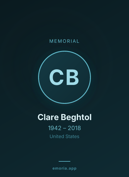 Memorial portrait of Clare Beghtol