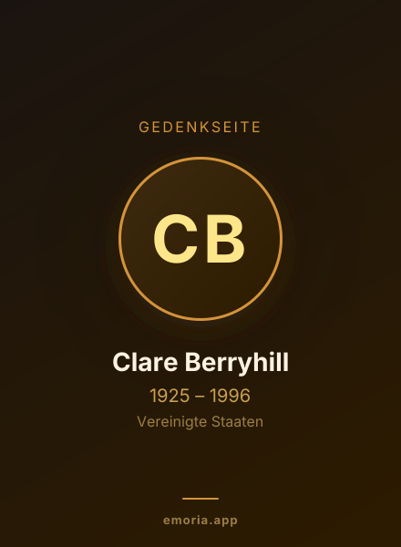 Gedenkportrait von Clare Berryhill