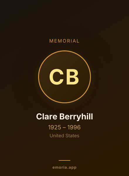 Memorial portrait of Clare Berryhill