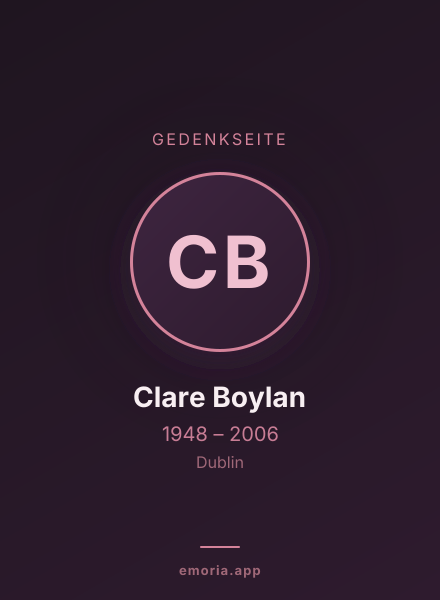 Gedenkportrait von Clare Boylan