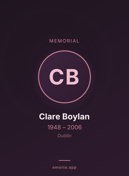 Memorial portrait of Clare Boylan
