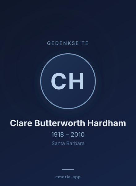 Gedenkportrait von Clare Butterworth Hardham