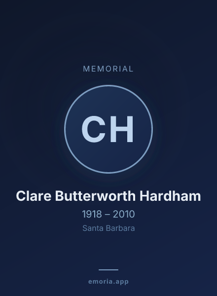 Memorial portrait of Clare Butterworth Hardham