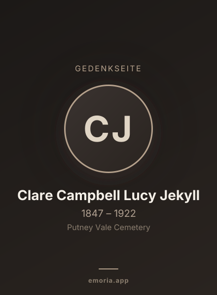 Gedenkportrait von Clare Campbell Lucy Jekyll