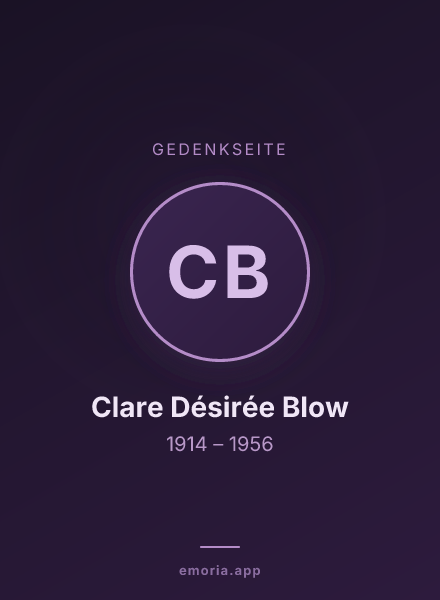 Gedenkportrait von Clare Désirée Blow