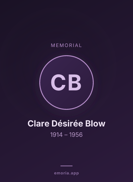 Memorial portrait of Clare Désirée Blow