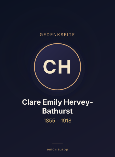 Gedenkportrait von Clare Emily Hervey-Bathurst