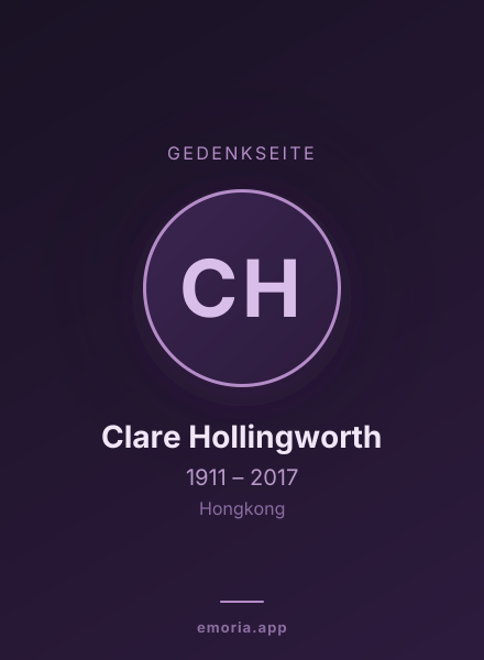 Gedenkportrait von Clare Hollingworth