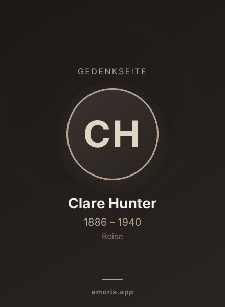 Gedenkportrait von Clare Hunter