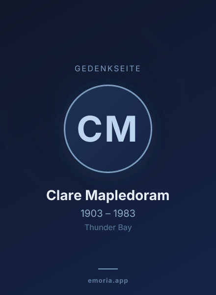 Gedenkportrait von Clare Mapledoram