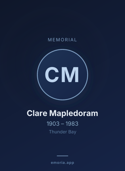 Memorial portrait of Clare Mapledoram