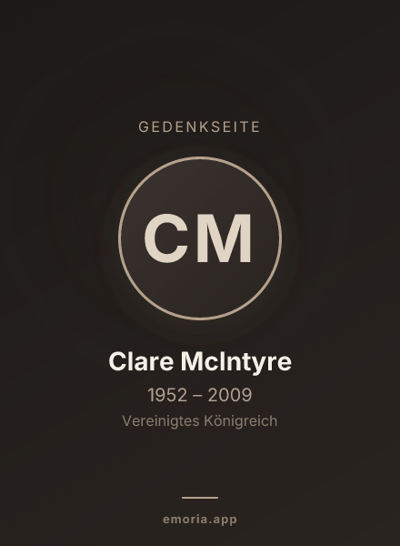 Gedenkportrait von Clare McIntyre
