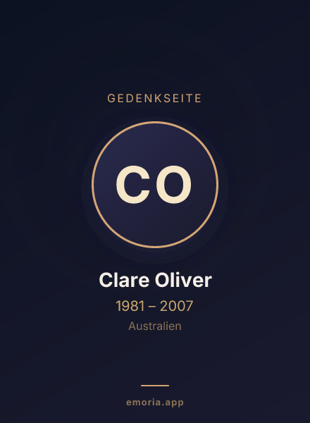 Gedenkportrait von Clare Oliver