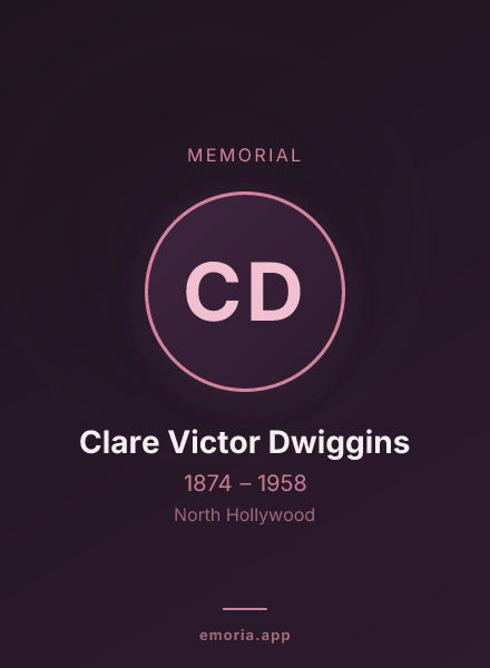 Memorial portrait of Clare Victor Dwiggins