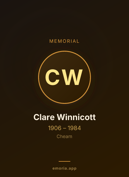 Memorial portrait of Clare Winnicott