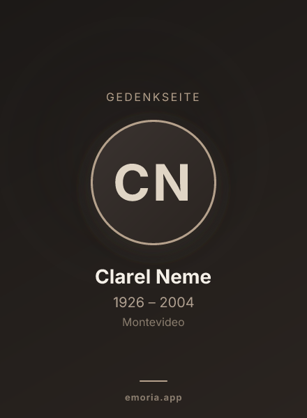 Gedenkportrait von Clarel Neme